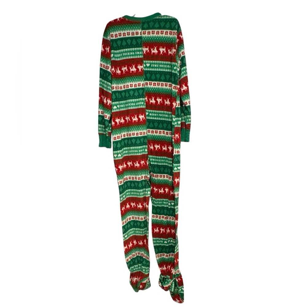 Festive Holiday Ugly Christmas Funny Red & Green‎ Reindeer Onesie